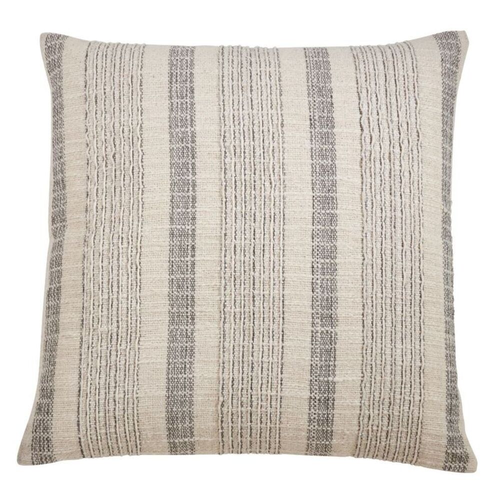 Saro Lifestyle -  Woven Striped Down Filled Throw Pil Off-White
